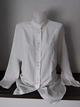 Blusa Cuello Mao Manga Larga Blanca