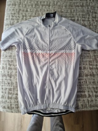 Camisola de ciclismo branca com padrão