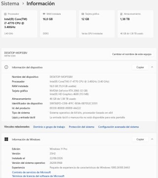 PC Gaming RTX i7 16GB SSD 512Gb 16Gb RAM Ordenador