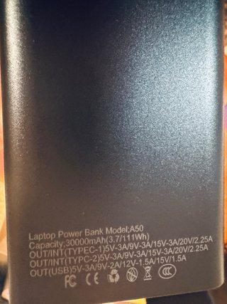 Batería Externa Portátil 45W Carga Rápida