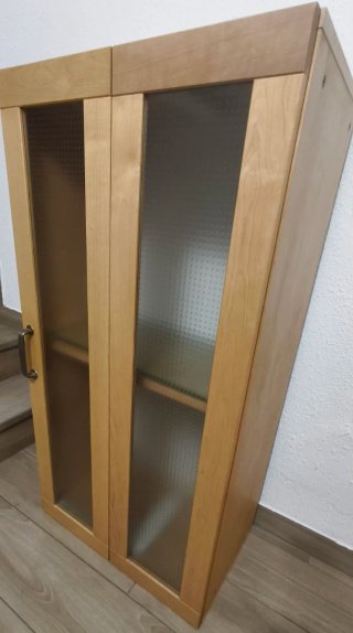 Armario de pared madera y cristal
