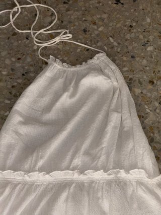 Vestido blanco mango L