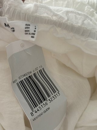 Vestido blanco mango L