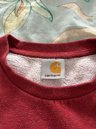 Sudadera Carhartt Roja con Bolsillo Estampado