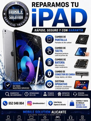 Reparación de iPad - Pantalla, Batería y Más