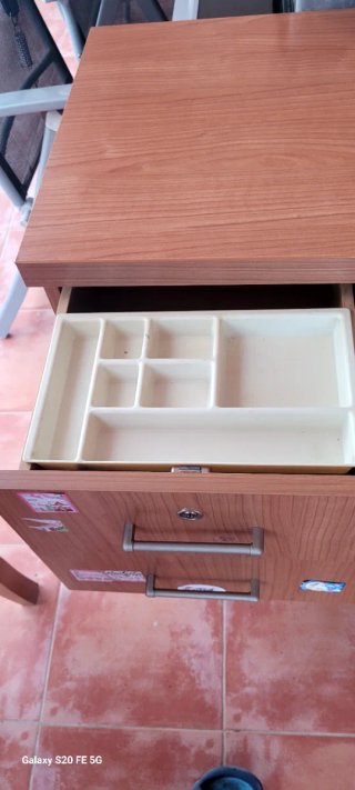 Tocador madera doble cajonera