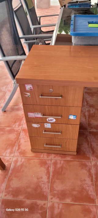Tocador madera doble cajonera