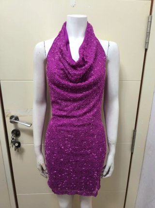 Vestido Morado Brillante Abalorios