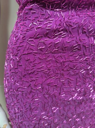 Vestido Morado Brillante Abalorios