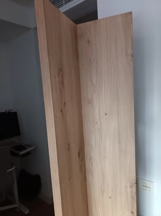 Balda madera maciza en forma de L