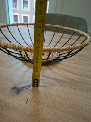 Frutero Vintage Cesta Metálica y Cuerda