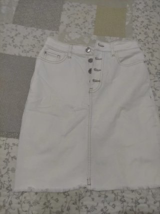 Falda vaquera blanca corta mujer