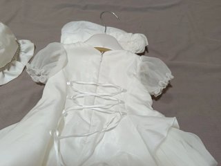 Vestito battesimo completo con cappello e scarpine