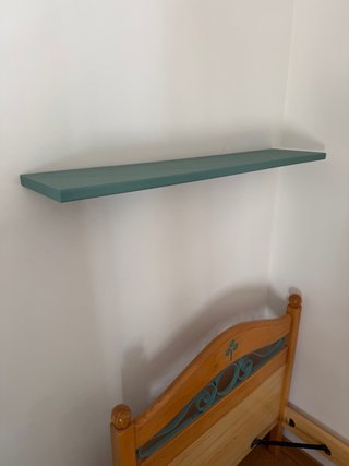 Repisa de pared verde grisáceo 103x23 cm