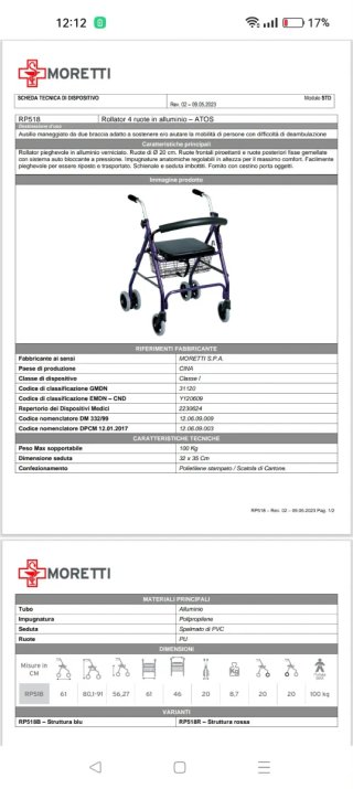 Andador Atos con asiento y cesta