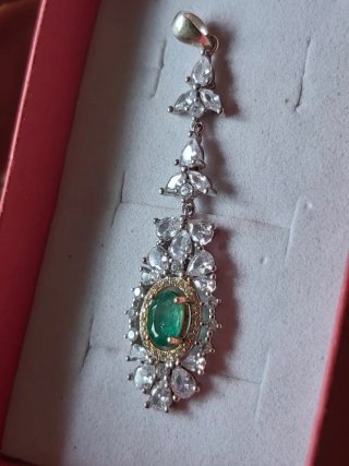 Colgante Vintage Esmeralda Plata