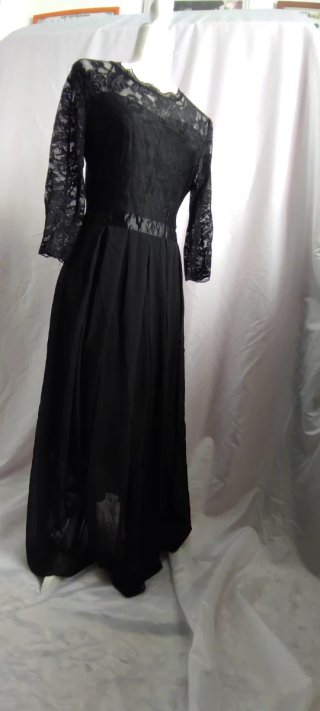 Vestido negro encaje XL elegante