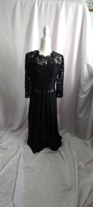 Vestido negro encaje XL elegante