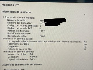MacBook Pro 13 M2 512GB 8GB RAM 2022 * 94 ciclos *