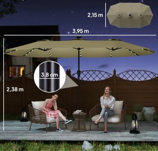 Ombrellone doppio da giardino 4x2m