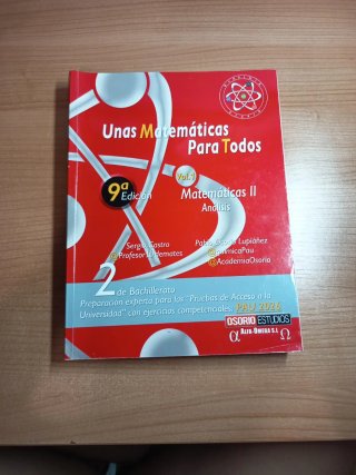 LIBROS UNAS MATEMÁTICAS PARA TODOS 9 EDICIÓN 2BACH