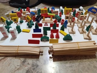 Juego de tren magnético de madera PLAYTIVE