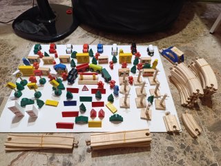 Juego de tren magnético de madera PLAYTIVE