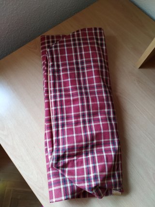 Bolsa de viaje cuadros roja y marrón