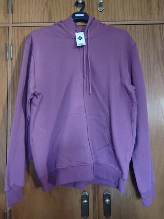 Sudadera Hombre con capucha y cremallera burdeos