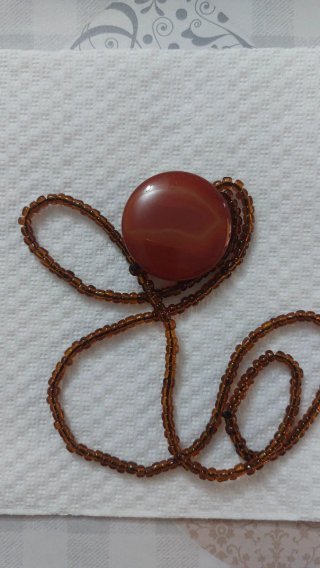 Collana vintage con pietra corniola agata