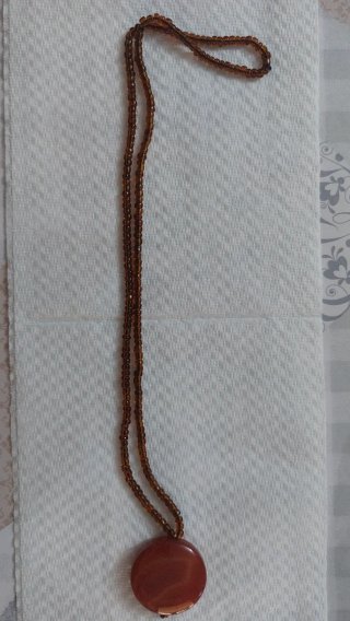 Collana vintage con pietra corniola agata