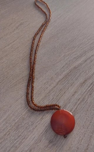 Collana vintage con pietra corniola agata