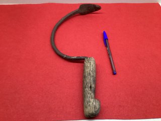 Antiguo garabato de segar forja siglo XIX