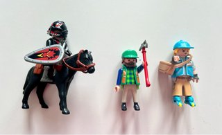 Playmobil Caballero, Leñador y Roller