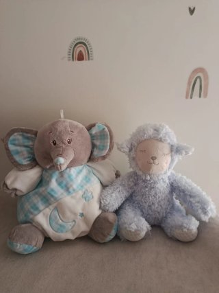 Peluche Elefante y Oveja Bebé