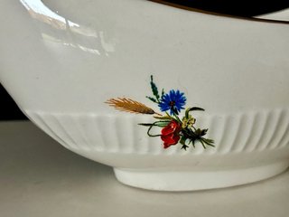 🇫🇷 Salsera porcelana con borde dorado