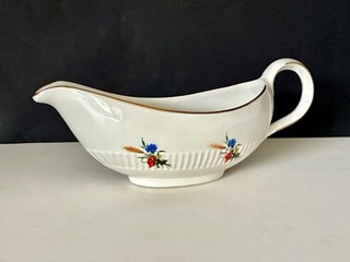 🇫🇷 Salsera porcelana con borde dorado