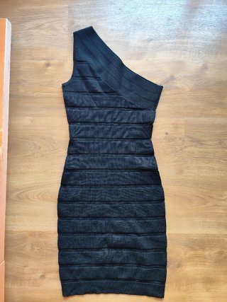 Vestido Negro Mango Asimétrico Talla S