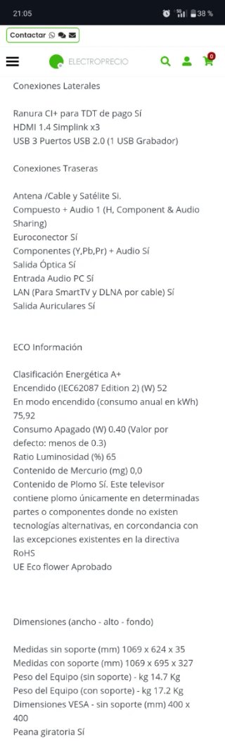 TV LG 47LA667S Piezas