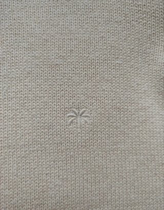 Chaqueta punto beige cremallera cuello alto Talla