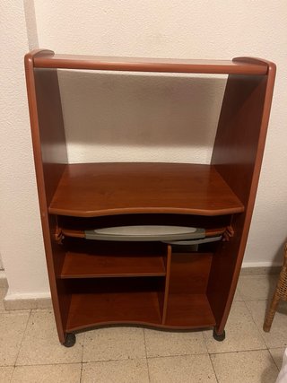 Mesa Ordenador Madera con Ruedas