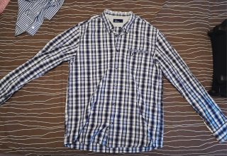 Camisa Fred Perry Cuadros Azul, Negro y Blanco