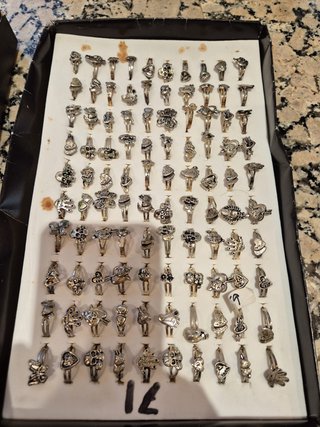 Lote Anillos Mujer Ajustables Plata