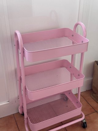 Carro auxiliar 3 niveles rosa