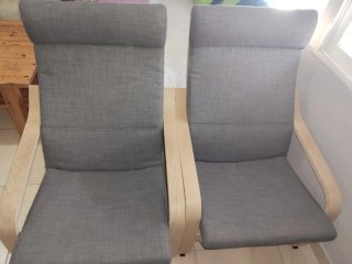 Sillas de salón tela y madera