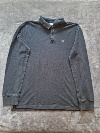 Polo Tommy Hilfiger Manga Larga Negra Talla M