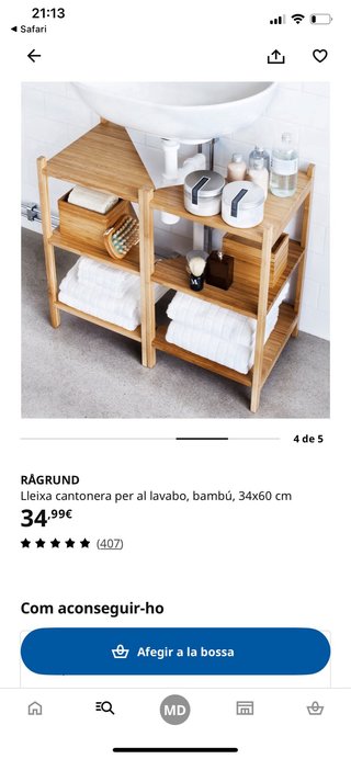 Estanterías esquineras baño madera Ikea