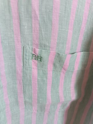 Camisa Pedro del Hierro. Rayas Verde/Rosa