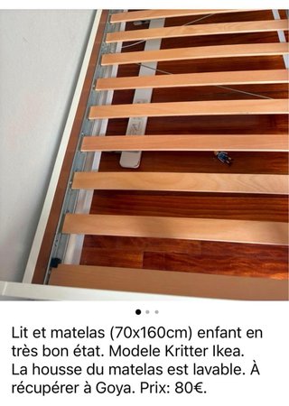 Cama infantil blanca con barandilla
