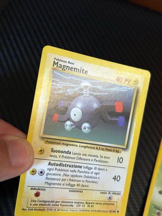 Carte Pokémon Magnemite e Nidoran Set Base